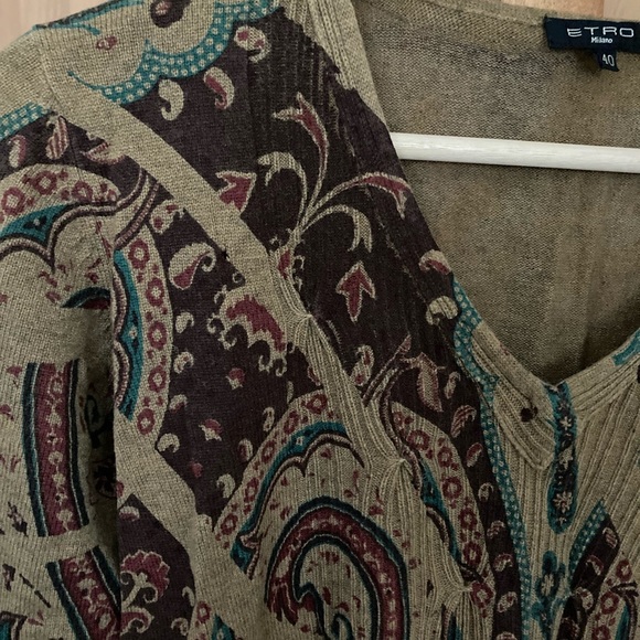 ETRO Milano Cashmere Blend Paisley Sweater - Picture 5 of 5